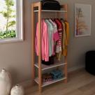 Closet 3 Prateleiras 1 Cabideiro Amêndoa/Branco Az1029 - Tecno Mobili