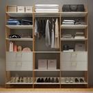 Closet 4 Gavetas Tw404 12 Prateleiras 100% Mdf Off White/Freijó - Dalla Costa