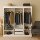 Closet Aberto Casal 150cm Branco Organizador Quarto