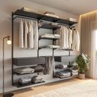 Closet Aberto Modulado para Casal 225cm (Eternity 34) Preto