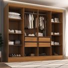 Closet Casal 100% MDF 4 Gavetas Jatobá Yescasa Bege/Cinamomo Closet Casal 100% MDF 4 Gavetas Jatobá Yescasa Bege/Cinamomo
