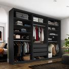 Closet Casal 100% Mdf Bp 237cm 3 Gavetas Monreale