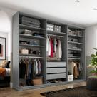 Closet Casal 100% Mdf Bp 237cm 3 Gavetas Monreale