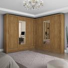 Closet Casal Duplo Dubai 6 Portas Com Espelho 6 Gavetas Cinamomo