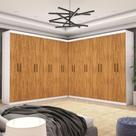 Closet Casal Duplo Rubi Premium 16 Portas 8 Gavetas Branco Cinamomo