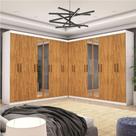 Closet Casal Duplo Rubi Premium 16 Portas Plus 8 Gavetas Branco Cinamomo