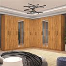 Closet Casal Duplo Rubi Premium 16 Portas Plus 8 Gavetas Cinamomo