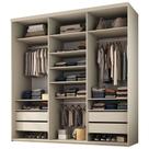 Closet Casal Guarda Roupa Sem Porta 208cm 4 Gavetas MDF Tunísia R02 Bege - Lyam Decor