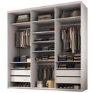 Closet Casal Guarda Roupa Sem Porta 208cm 4 Gavetas MDF Tunísia R02 Branco - Lyam Decor