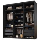 Closet Casal Guarda Roupa Sem Porta 208cm 4 Gavetas MDF Tunísia R02 Preto - Lyam Decor