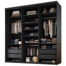 Closet Casal Guarda Roupa Sem Porta 208cm 4 Gavetas MDF Tunísia R02 Preto - Lyam Decor