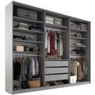 Closet Casal Guarda Roupa Sem Porta 237cm 3 Gavetas MDF Pisa R02 Urbe - Lyam Decor