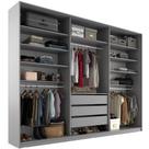 Closet Casal Guarda Roupa Sem Porta 237cm 3 Gavetas MDF Pisa R02 Urbe - Lyam Decor
