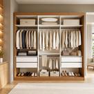 Closet Casal sem Portas 4 Gavetas Paris Yescasa Marrom/Carvalho Closet Casal sem Portas 4 Gavetas Paris Yescasa Marrom/Carvalho