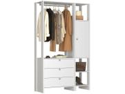 Closet com 1 Cabideiro, 1 Porta com 2 prateleias e 4 nichos externos EY102-107 Linha Yes Emovell