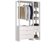 Closet com 1 Cabideiro, 3 Gavetas maiores, 2 Gavetas menores e 6 Nichos EY102-106 Linha Yes Emovell