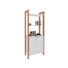 Closet de Quarto AZ1009 Armário Alto c/ 2 Prateleiras e 2 Portas Amêndoa/Branco - Tecno Mobili