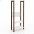Closet de Quarto com 3 Prateleiras Guarda Roupas Branco Nogal Armário AZ1029 Tecnomobili Closet de Quarto com 3 Prateleiras Guarda Roupas Branco Nogal Armário AZ1029 Tecnomobili