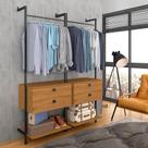 Closet Estilo Industrial Siena C/gaveta Preto/cina - Móveis Arapongas