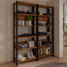 Closet Flórida 10 Prateleiras Pinho/Preto - Pnr Móveis