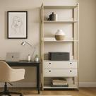 Closet Industrial Estante 2 Gavetas 5 Prateleiras Off White - Olivar Móveis