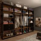 Closet Industrial Marseille 4 Gavetas 8 Prateleiras 2 Cabideiros Black/Brise - Panorama Móveis