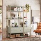 Closet Industrial Olivar 4 Gavetas 10 Prateleiras Off White - Olivar Móveis