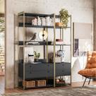 Closet Industrial Olivar 4 Gavetas 10 Prateleiras Preto - Olivar Móveis