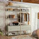 Closet Industrial Olivar 4 Gavetas 9 Prateleiras Off White - Olivar Móveis