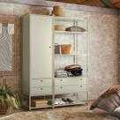 Closet Industrial Olivar Conjunto 1 Porta 4 Gavetas Off White - Olivar Móveis