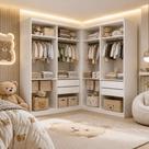 Closet Infantil sem Portas 4 Gavetas Seraphina Branco Closet Infantil sem Portas 4 Gavetas Seraphina Branco