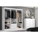 Closet Lisboa Com Cômoda 10 Gavetas Premium Marbela - Branco