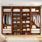 Closet Luna 4 Gavetas 14 Prateleiras Creme/Freijó - Politorno