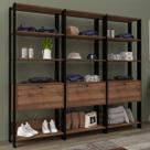Closet Match 3 Portas 9 Prateleiras Pinho/Preto - Artely