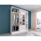 Closet Modulado 199,5cm (Altura: 236cm) 3 Gavetas Sem Porta Prestige Luciane