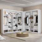 Closet Modulado 8 Gavetas MDF Branco Amoudi Móveis Closet Modulado 8 Gavetas MDF Branco Amoudi Móveis