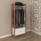 Closet Modulado Aberto - Armário Alto Multiuso com 2 Gavetas Prateleiras e Cabide AZ1011 Tecnomóbili