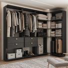Closet Modulado Canto 4 Gavetas Alasca Preto Touch Carraro
