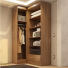Closet Modulado de Canto 2 Peças 1 Gaveta Smart Plus Marrom/Cinamomo Closet Modulado de Canto 2 Peças 1 Gaveta Smart Plus Marrom/Cinamomo