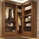 Closet Modulado de Canto 3 Peças 2 Gavetas Smart Plus Marrom/Cinamomo Closet Modulado de Canto 3 Peças 2 Gavetas Smart Plus Marrom/Cinamomo