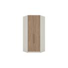 Closet Modulado de Canto Oblíquo MC05 Seletto c/ 2 Portas e 3 Gavetas cor Areia/Jequitibá - Henn
