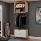 Closet Modulado Infinity 2 Gavetas Savana/Branco - Genialflex