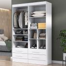 Closet Modulare 4 Gavetas 7 Prateleiras Branco - Panorama Móveis