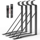 Closet Rod Brackets Eau, pacote com 4, aço preto ajustável, 32-34 cm
