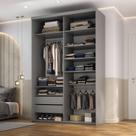 Closet Solteiro 100% MDF 139,5cm 2 Gavetas Moutier Cinza/Urbi Closet Solteiro 100% MDF 139,5cm 2 Gavetas Moutier Cinza/Urbi