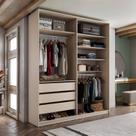 Closet Solteiro 100% MDF BP 159,5cm 3 Gavetas Monreale Bege Closet Solteiro 100% MDF BP 159,5cm 3 Gavetas Monreale Bege