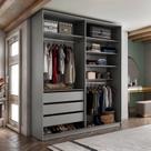 Closet Solteiro 100% Mdf Bp 159,5cm 3 Gavetas Monreale