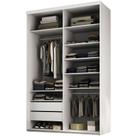 Closet Solteiro Guarda Roupa Sem Porta 139cm 2 Gavetas MDF Tunísia R02 Branco - Lyam Decor