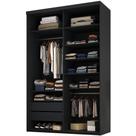 Closet Solteiro Guarda Roupa Sem Porta 139cm 2 Gavetas MDF Tunísia R02 Preto - Lyam Decor