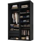 Closet Solteiro Guarda Roupa Sem Porta 139cm 2 Gavetas MDF Tunísia R02 Preto - Lyam Decor